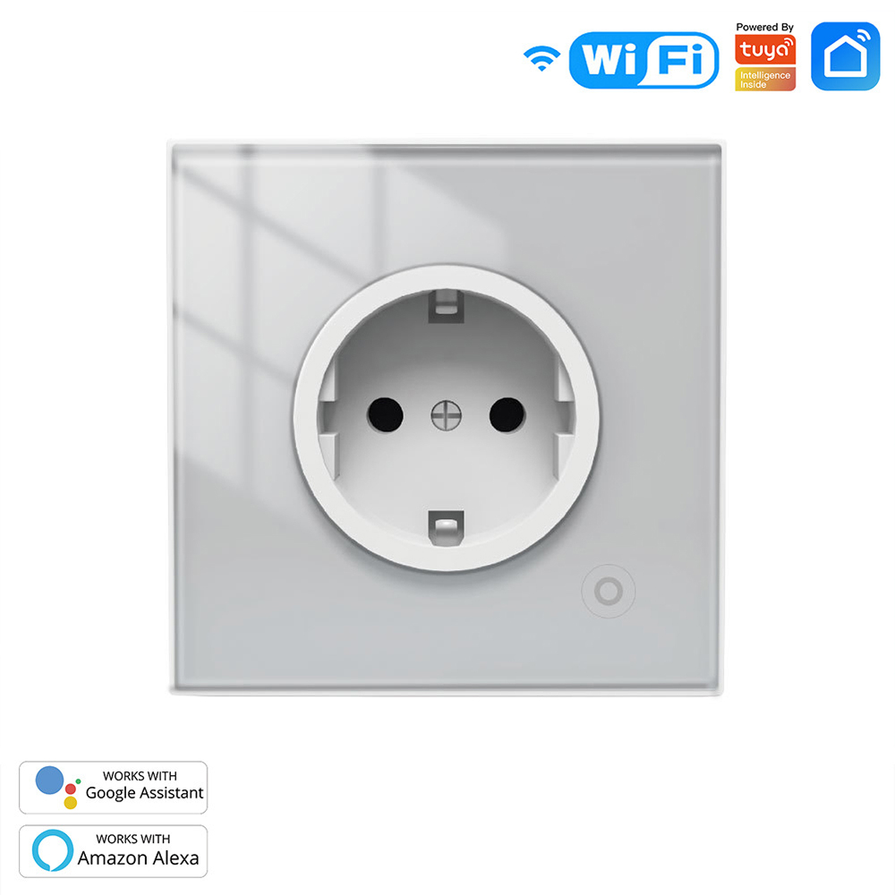 MoesHouse Tuya WiFi Smart Socket Switch EU Plug 16A Intelligent APP Remote Montoring Electricity Power Timer Schedule Voice Control Work with Alexa Google